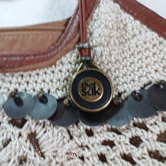 The Sak Heritage Hobo Shoulder Bag Leather Crochet Purse 2015 Brown Vintage Bag - Picture 6 of 16